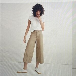 Madewell Langford wideleg crop pants light latte 32